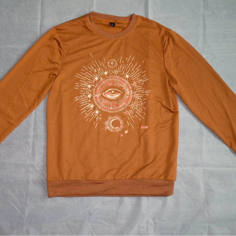 ROMWE Burnt Orange Graphic Sweatshirt